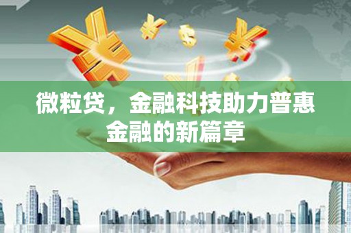 麦积微粒贷，金融科技助力普惠金融的新篇章