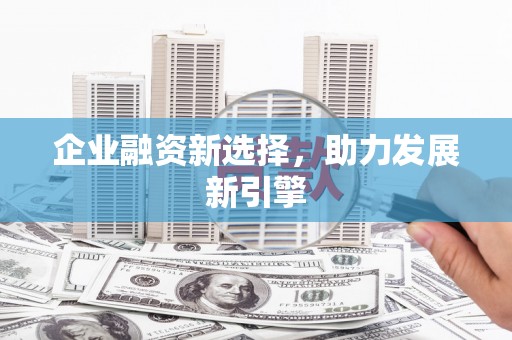 麦积企业融资新选择，助力发展新引擎