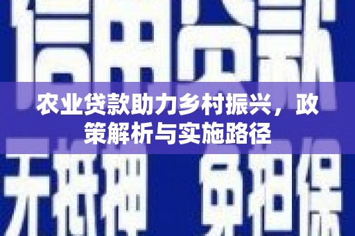 麦积农业贷款助力乡村振兴，政策解析与实施路径