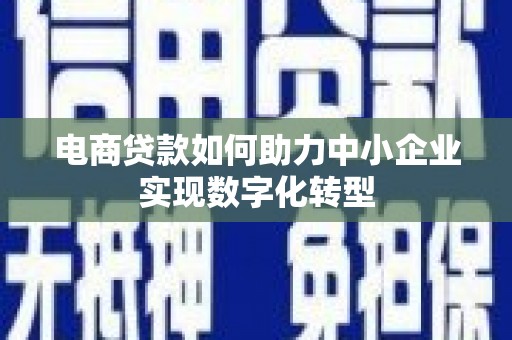 麦积电商贷款如何助力中小企业实现数字化转型