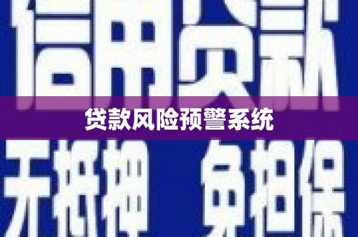 麦积贷款风险预警系统