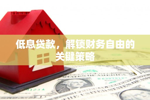 麦积低息贷款，解锁财务自由的关键策略