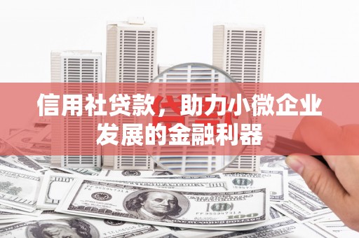 麦积信用社贷款，助力小微企业发展的金融利器