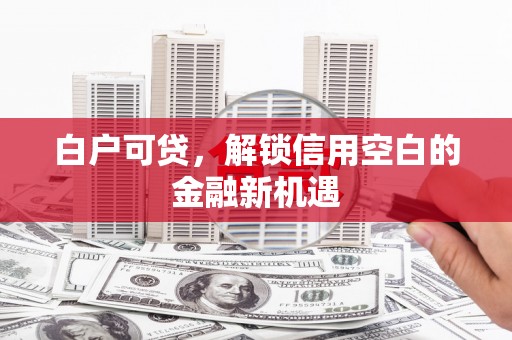 麦积白户可贷，解锁信用空白的金融新机遇