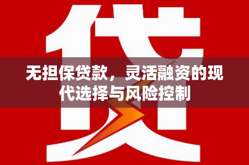 麦积无担保贷款，灵活融资的现代选择与风险控制