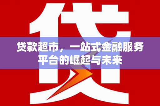 麦积贷款超市，一站式金融服务平台的崛起与未来